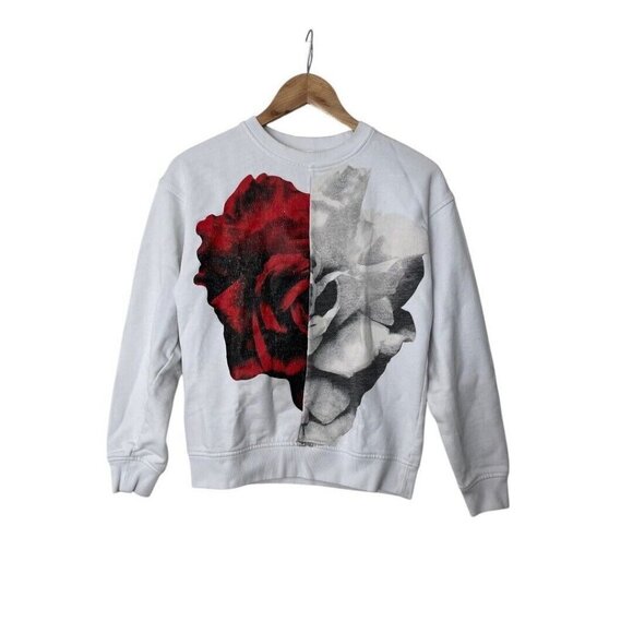 Alexander McQueen McQ Rose Crewneck Sweatshirt Pullover XS 1337 - Picture 1 of 10